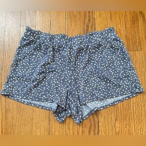 Grey Star Patterned Lounge Sleep Shorts with Pockets